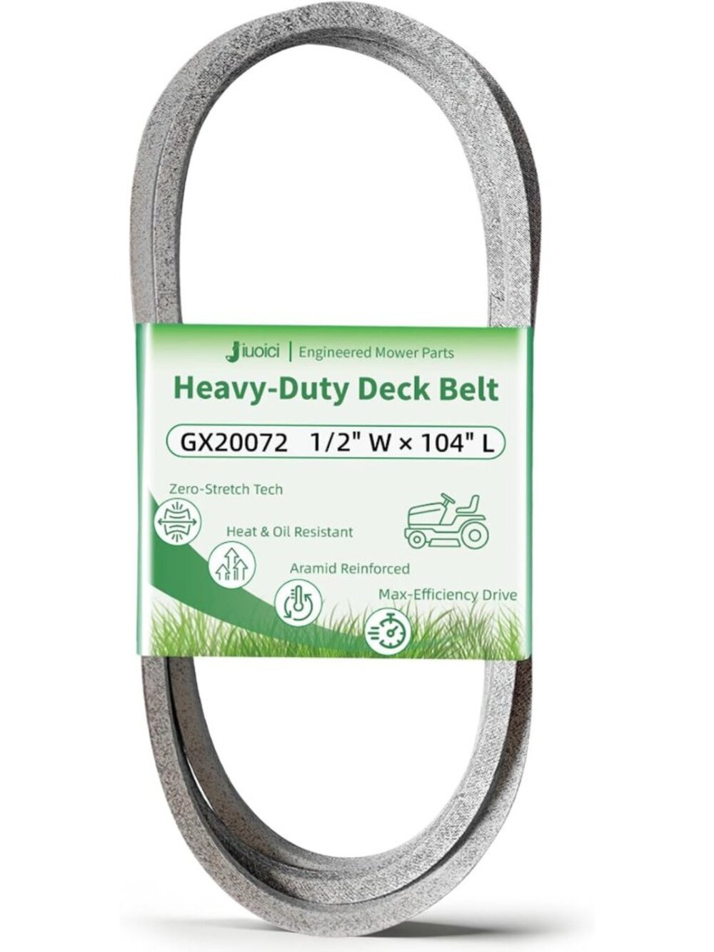 Heavy-Duty 1/2"x104" Mower Deck Belt for 42" Lawn Mowers, Aramid Core
